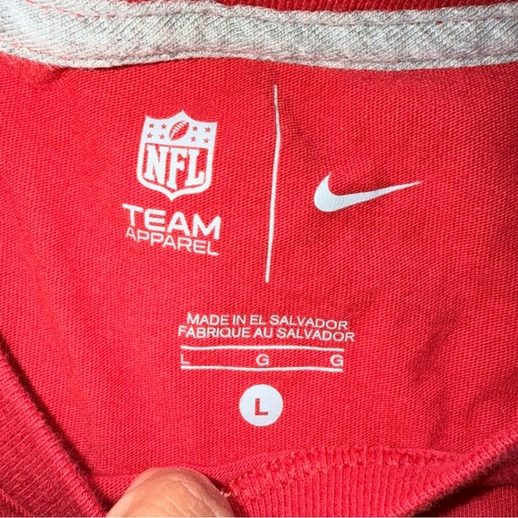 NIKE NFL Team Apparel NY Giants Red Tee Shirt Short Sleeve size Large - Picture 3 of 4